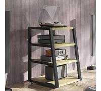White Maple Stereo Cabinet2/3/4Tier Media Audio Tower AV Stand for Video Games DVD Holder Console Shelf Corner Storage Racks for Living Room & Music Studio (60x5)