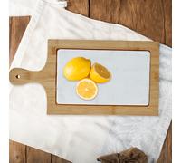 White Marble and Bamboo Cheese Board | Monzaro