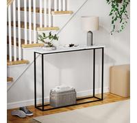 (White Marble & Black) Console Table With Metal Leg, Vida Designs, Modern Hallway Table