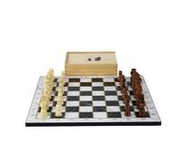 White Marble Design Chess Set 14 Inch With Storage Box