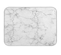 White Marble Dish Drying Mat Kitchen Counter Gold Absorbent Microfiber Drying Rack Pads 16x18 inch for Countertop Dishes Large Drain Mats and Protector Coffee Bar Mats
