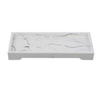 White Marble Effect Resin Vanity Tray - Easy to Clean Simple Design for Bathroom or Hotel - Stylish and Functional Organizer for Essential Items