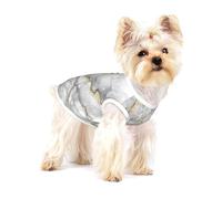 White Marble Fashion Marbling Granite Stone Gold Black Gray,Cotton Sleeveless Pet T-Shirt Soft Stretchy Puppy Breathable Vest,M