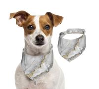 White Marble Fashion Marbling Granite Stone Gold Black Gray,Dog Bandanas Cotton Pet Scarf Adjustable Bibs for Pet,M