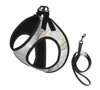 White Marble Fashion Marbling Granite Stone Gold Black Gray,Pet Harness,Adjustable Reflective Dog Harness,Pet Leash Vest,L