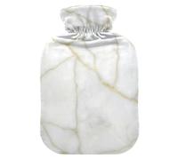 White Marble Gold Hot Water Bottles with Soft Cover Hot Water Bag for Menstrual Cramps