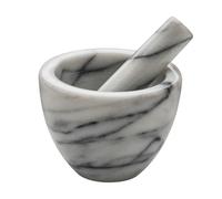 White Marble Mortar and Pestle, Elegant Natural Marble Grinder with Wide Rim for Secure Grip Premier Housewares White One Size