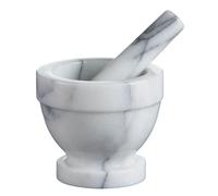 White Marble Mortar and Pestle Hand Crusher Kitchen Spices Herbs Grinder Mixing