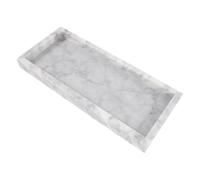 White Marble Pattern Bathroom Vanity Tray Rectangular Stone 30cm