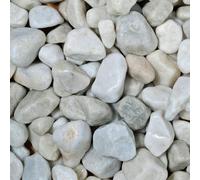 White Marble Pebbles 20-40mm Decorative Garden Aggregates Borders Paths Driveways Yards Landscaping 800Kg
