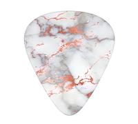 White Marble Rose Gold 12pcs Guitar Cubes, 3 Thickness Includes 0.46mm, 0.71mm, 0.96mm, With Organizer Storage Box