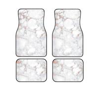 White Marble Rose Gold Car Foot Mat Set Of 4 Pieces Floor Mat Carpet Fit For Cars Trucks Vans Sedans And Suvs