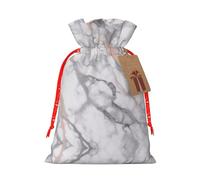 White Marble Rose Gold Christmas Drawstring Sack Gift Bag, Lightweight And Cute In Design