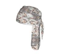 White Marble Rose Gold pattern Print Cycling Skull Cover Moisture Wicking Headwrap Under Helmet Tie Back Modern Beanie 22-24 In