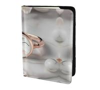 White Marble Rose Gold Pattern Printing Passport Holder For Travel Must Have,Passport Cover Case For Travel Accessories For Women Men, Black, One Size
