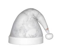 White Marble Rose Gold Printed Children'S Christmas Hat, Suitable For Holiday And Party Decoration