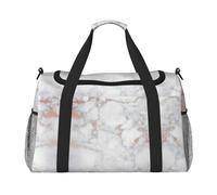 White Marble Rose Gold Printed Hand-Held Travel Bag, Personal Belongings, Sports and Fitness Bag, Long-Distance Travel