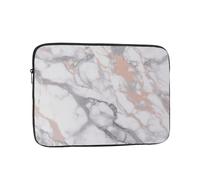 White Marble Rose Gold Printed Laptop Sleeve Protective Case 13 Inch For Ultimate Protection - Tablet Briefcase Bag
