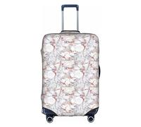 White Marble Rose Gold Suitcase Cover Elastic Washable Luggage Cover Scratch Resistant Multi Size, White, X-Large