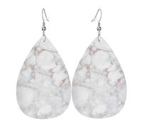 White Marble Rose Gold Women'S Drop-Shaped Leather Earrings Are Suitable For Parties, Holiday Parties And Gifts.