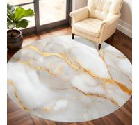 White Marble Round Rug 240cm, Jade-Colored Marble Circle Rug, Agate Patterns Area Rugs, Washable Circle Carpet for Living Room Dining Room Bedroom Hallway Under the Coffee Table