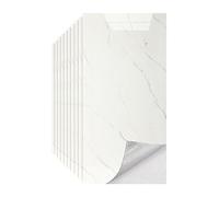 White Marble Self Adhesive Wallpaper,Wall Tile Stickers for Bathroom 30cmx60cm Waterproof Stick on Tiles for Kitchen Walls, Vinyl Peel and Stick,30PCS=57 sq.ft