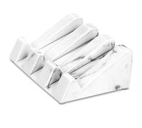 White Marble Soap Dish for Bathroom Sink,Self Draining Bar Soap Holder for Shower