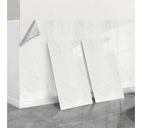 White Marble Stick on Tiles Self Adhesive Wall Tiles for Kitchen Bathroom 60cmx30cm Peel and Stick Wall Tile Stickers Thicken Vinyl Waterproof for Kitchen Walls,30PCS=57sq.ft