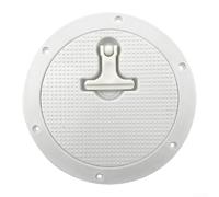 White Marine For Access Hatch Cover Featuring Rotating T-handle And Removable Inner Panel For Yacht Fishing Boat Pontoon Deck Inspection Watertight Seal Strong Nylon Build 212mm Od 154mm Id Size