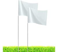 White Marking Flags,JIZHGRAD 20Pack Marker Flags,13x4x5 Inch Lawn Flags, Boundary Flags Dog Training Flags for Yard Marking, Survey Flags, Landscape Flags, Sprinkler Flags, Surveyor Flags, Stake Flags