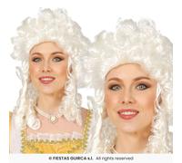 White Marquise Wig Ladies Tight Curly Adults Fancy Dress Accessory Baroque