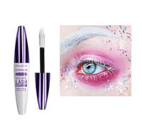 White Mascara,5D Silk Fiber Eyelash Volume with Soft Brush, Lash Sensational Volumizing,Long-Lasting Waterproof No Smudge with False Lash Effect(White)