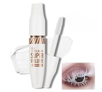 White Mascara Lash Primer,Waterproof Thick Fiber Mascara, Natural Length Durable Curling Mascara Makeup Mascara No Clumping Lasting All Day (Fairy White)