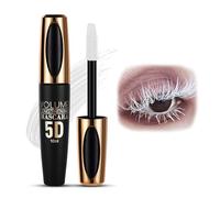 White Mascara Waterproof,5D Silk Fiber Eyelash Volume with Soft Brush - Lash Sensational Volumizing No Smudge Mascara - Extra Long Thick & Voluminous Lash Mascara for Eye Makeup