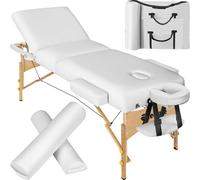 Tectake 3 Zone Massage Table Somwang W/ Bolster Set, White