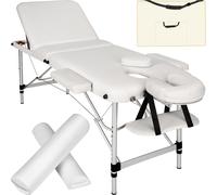 Tectake Massage Table 3 Zone w/ Carry Back And Bolsters - White, White