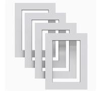 White Matt Mount Pack of 4 mounts for Picture Photo Frames Large Square Sizes, 14x14 for 12x12