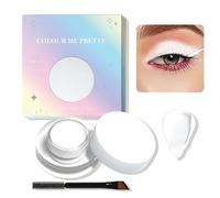 White Matte Eyeshadow - Highly Pigmented & Long-Lasting - Smooth, Blendable Texture with Brush for Daily Wear or Cosplay Makeup | Multi-Functional Gel Eyeliner - Brow Pomade, Hair Dye & Body Paint