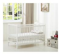 (White) MCC BEBAY COT BED Brooklyn Baby Cot Crib with Water Repellent Mattress