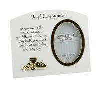 Juliana Frame White MDF Gold Icon 1st Communion 3x4