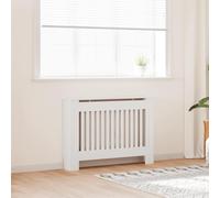 vidaXL Radiator Cover Heating Cabinet 112cm White MDF Living Room Appliance