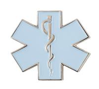 White Medical Ambulance NHS Caduceus Snake Pin Badge - 2.3cm x 2.3cm - Metal Enamel Lapel Badge for Student, Doctor, or Nurse - Paramedic Emergency Symbol for Uniform