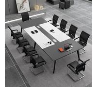 White Meeting Table 200x100cmThickened Face Plate Abrasion Resistant Easy to Use Ideal for Seminars & Boardrooms Durable Public Learning Desk