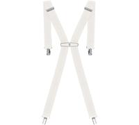 (White) Mens Elasticated Braces 35mm High Quality Heavy Duty Adjustable Suspenders