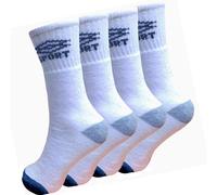 (White) Mens Sports Socks Cotton Rich Soft Cushioned 12 Pairs Crew Sock UK Size 6-11 New