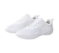 White Mesh Trainers for Women Lace Up Cheerleading Shoes | Orthopedic Breathable Anti-Skid Ladies Dance Sneakers Sport Shoes Gymnastics Aerobics Outdoor
