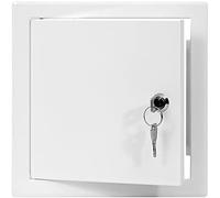 White Metal Access Panel 200mm x 200mm with Lock/Keys Inspection Door Flap