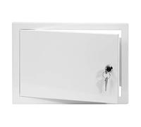 White Metal Access Panel 300mm x 200mm with Lock/Keys Inspection Door Flap