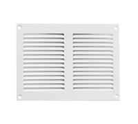 White Metal Air Vent Grille / 200mm x 150mm / with Fly Screen - Anti Insect Mesh/Modern Flat Rectangular Louvre Duct Cover