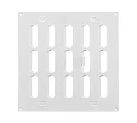 White Metal Air Vent Grille / 200mm x 200mm / with Adjustable Shutter/Modern Rectangular Flat Louvre Duct Cover
